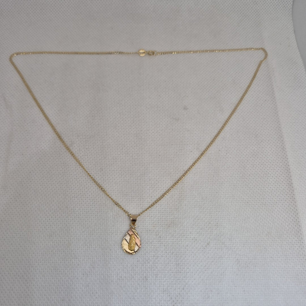 CADENA, MEDALLA RELIGIOSA ORO 10 K 2.4 GRMS (SEMINUEVO)