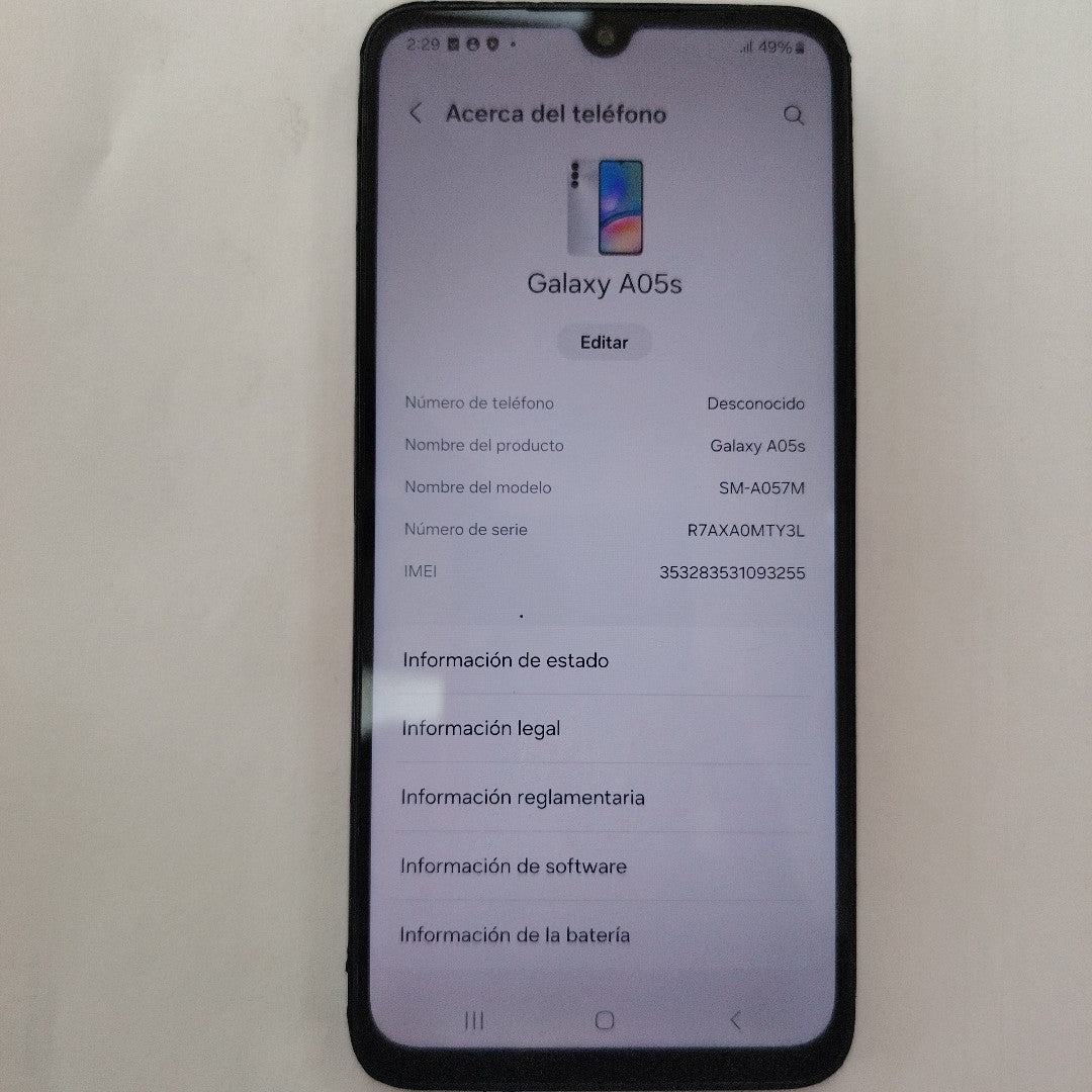CELULAR SAMSUNG GALAXY A05S SM-A057M (2023) 64 GB 4 GB RAM (SEMINUEVO)