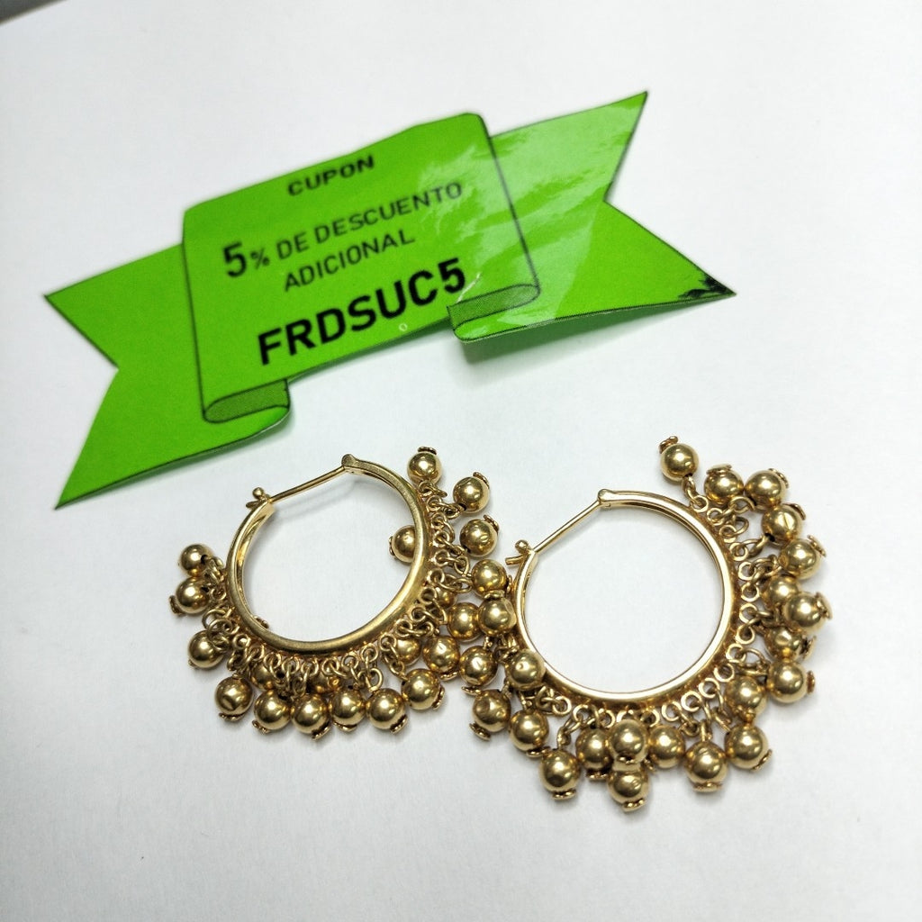 ARRACADAS PAR ORO 18 K 10 GRMS (SEMINUEVO)