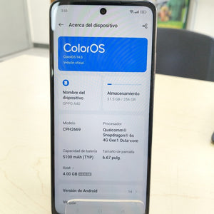 CELULAR OPPO A40 CPH2669 (2024) 256 GB 4 GB RAM (SEMINUEVO)