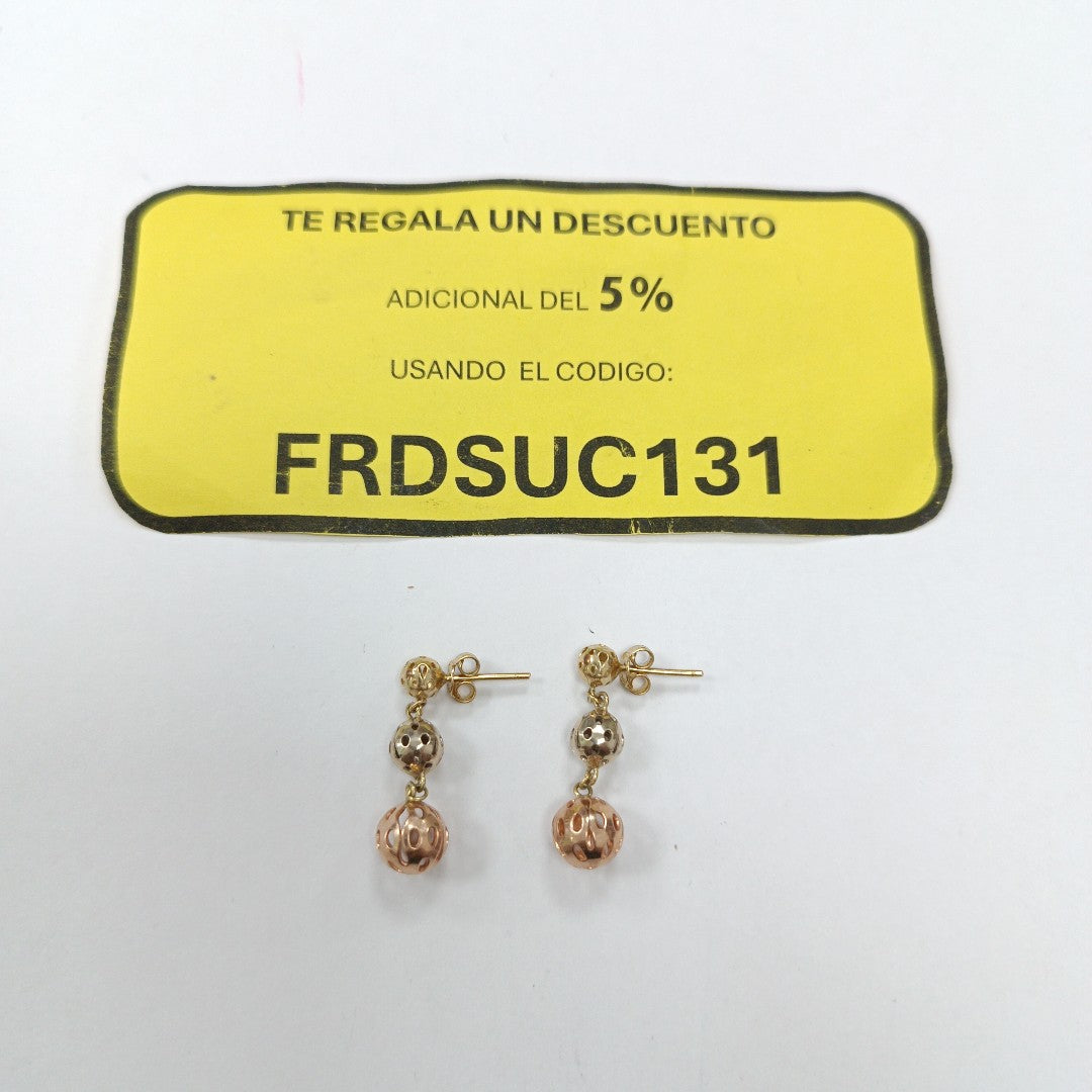 BROQUELES PAR ORO COMBINADO 14 K 3,30 GRMS (SEMINUEVO)