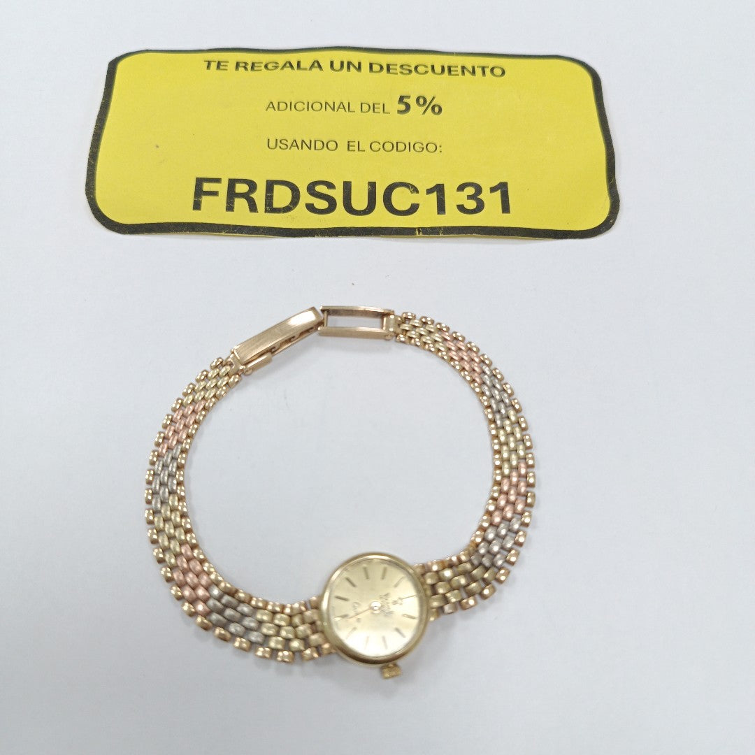 RELOJ CAJA Y PULSO ORO ORO 14 K 9.6 GRMS (SEMINUEVO)