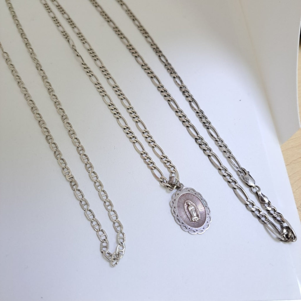 CADENA,MEDALLA RELIGIOSA PLATA 40,90 GRMS (SEMINUEVO)