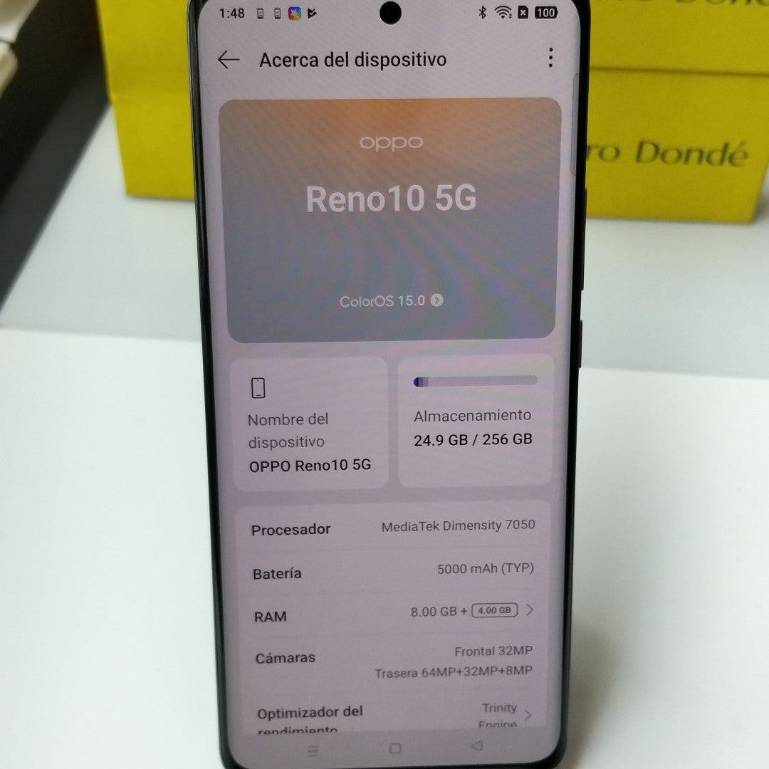 CELULAR OPPO RENO 10 CPH2531 (2023) 256 GB 8 GB RAM (SEMINUEVO)
