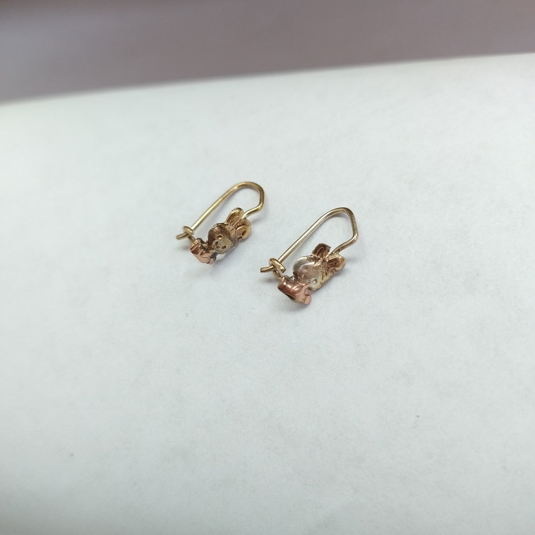 ARETES PAR ORO COMBINADO 10 K 0,90 GRMS (SEMINUEVO)
