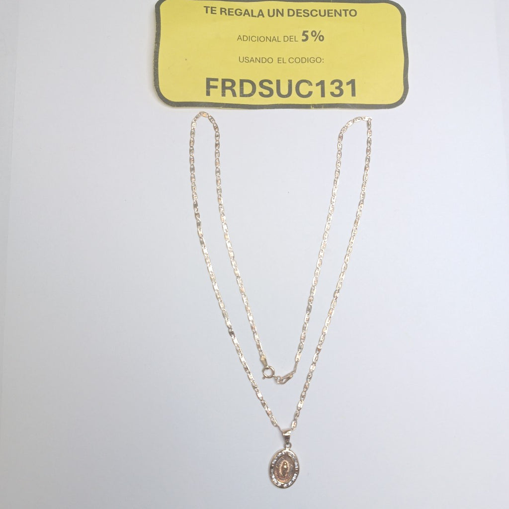CADENA, MEDALLA RELIGIOSA ORO 10 K 3.1 GRMS (SEMINUEVO)