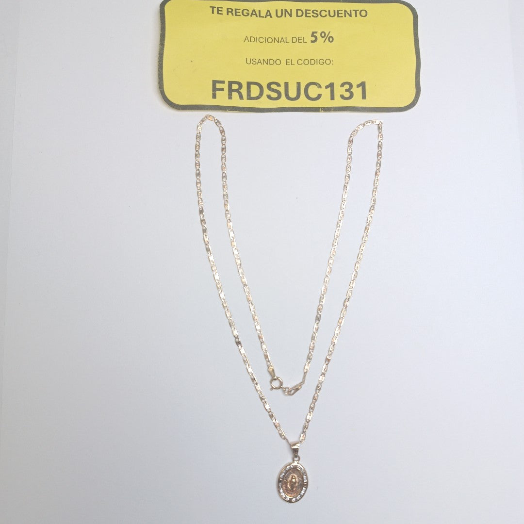 CADENA, MEDALLA RELIGIOSA ORO 10 K 3.1 GRMS (SEMINUEVO)