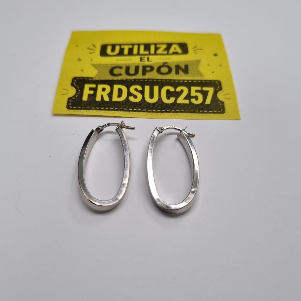 ARRACADAS PAR ORO BLANCO 14 K 1.9 GRMS (SEMINUEVO)