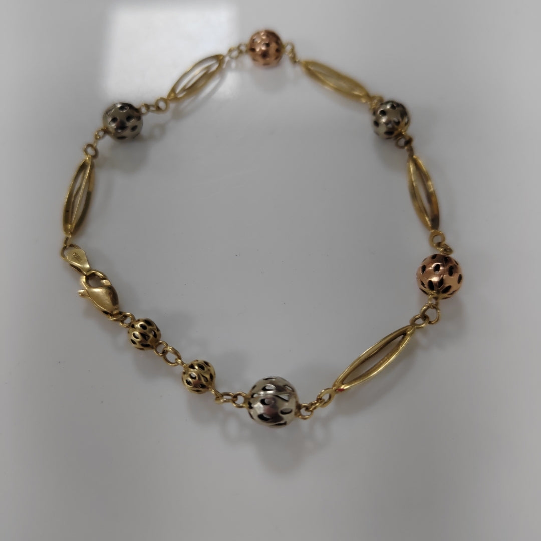 PULSERA ORO COMBINADO 14 K 5,60 GRMS (SEMINUEVO)