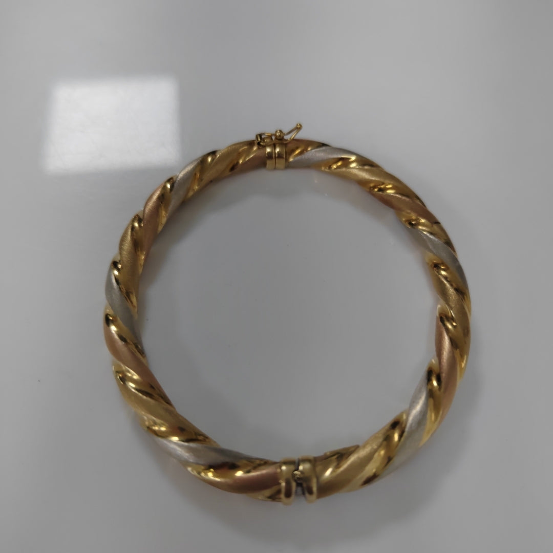PULSERA RIGIDA ORO COMBINADO 14 K 12.2 GRMS (SEMINUEVO)