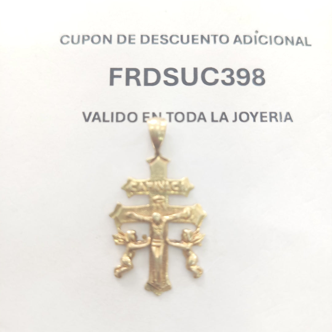 CRUZ DE CARAVACA,DIJE ORO 14 K 3,90 GRMS (SEMINUEVO)