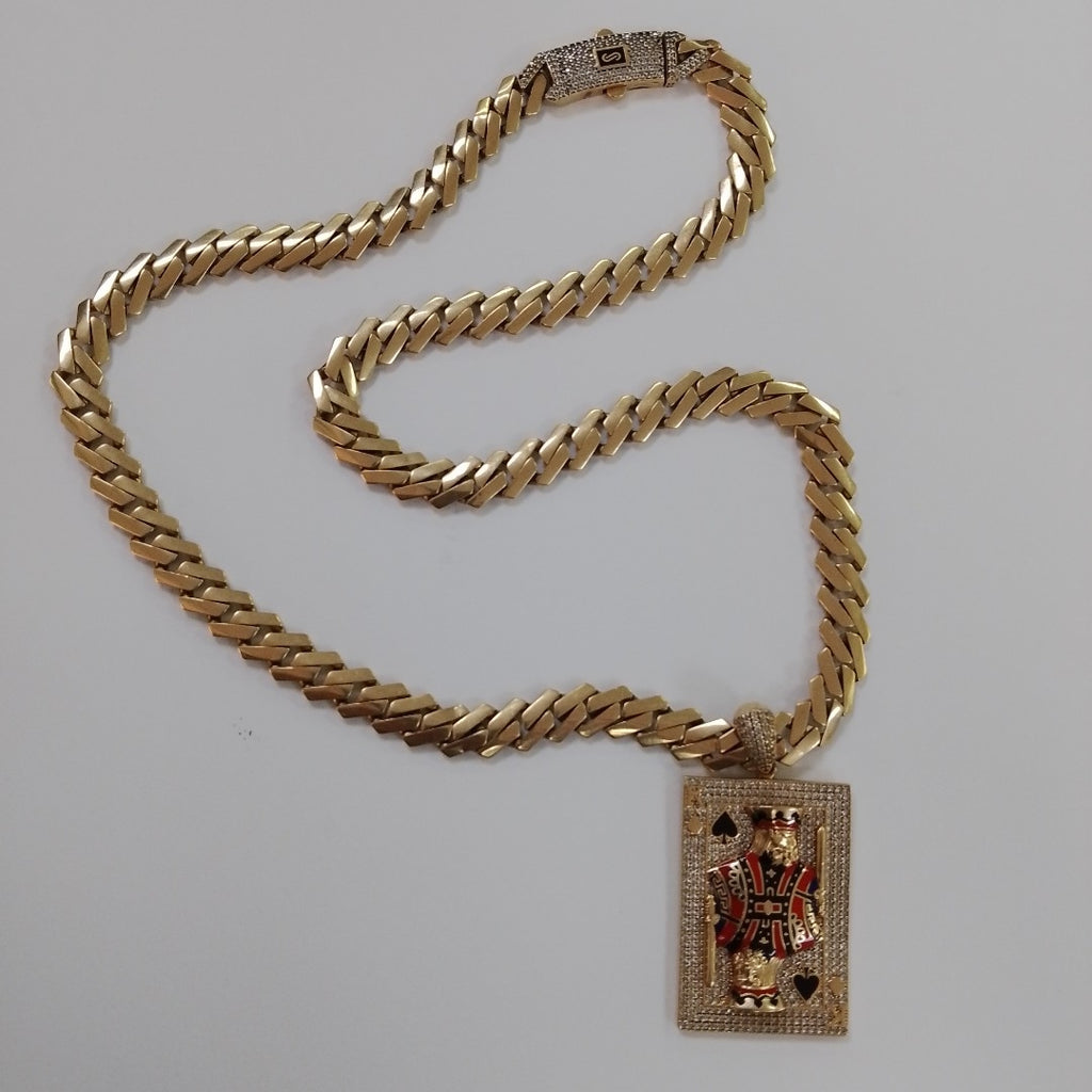 CADENA, DIJE ORO 14 K 43.5 GRMS (SEMINUEVO)