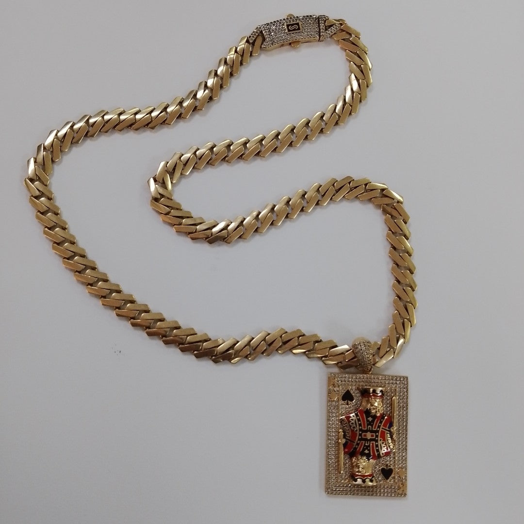 CADENA, DIJE ORO 14 K 43.5 GRMS (SEMINUEVO)