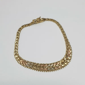 PULSERA ORO COMBINADO 14 K 7.8 GRMS (SEMINUEVO)