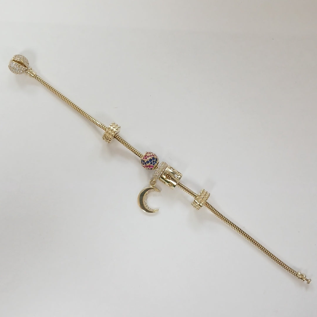 PULSERA CHARM ORO 14K 16 (NUEVO)