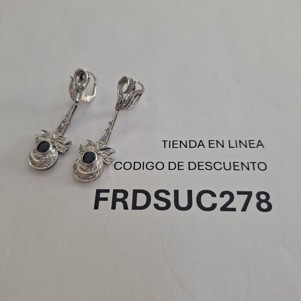 ARETES PAR ORO,ORO BLANCO 10 K 9,40 GRMS (SEMINUEVO)