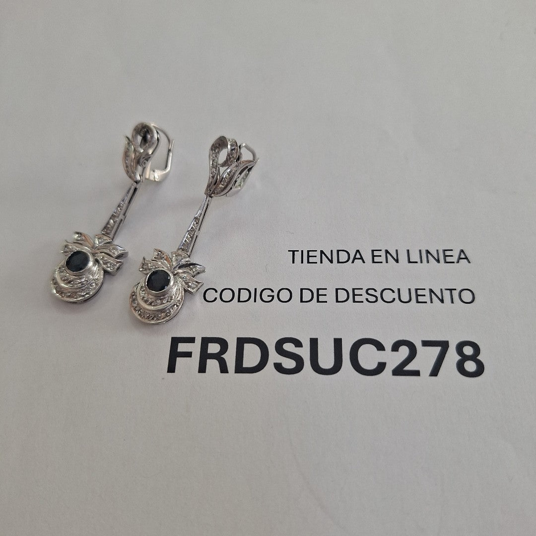 ARETES PAR ORO,ORO BLANCO 10 K 9,40 GRMS (SEMINUEVO)
