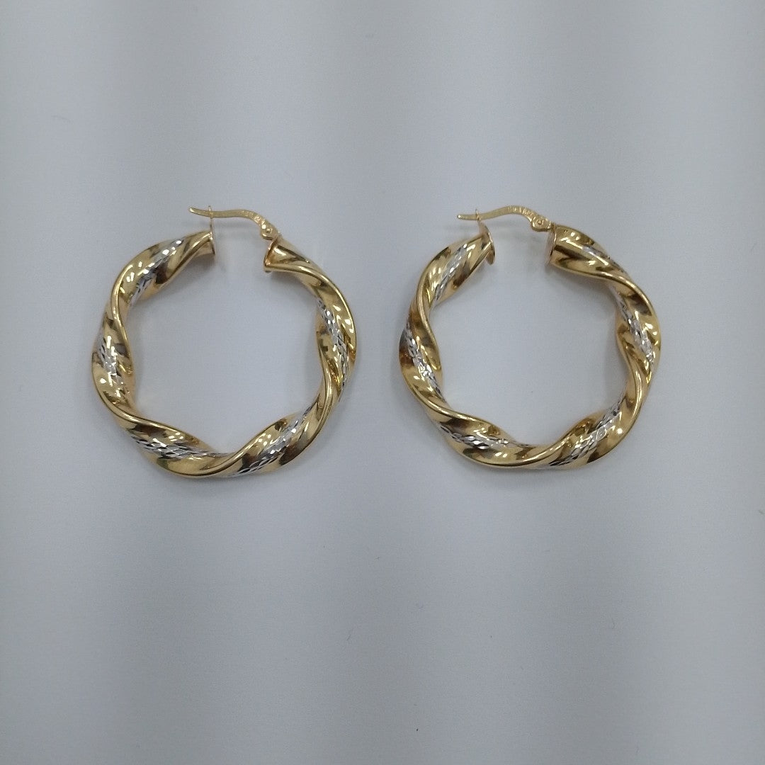 ARRACADAS PAR ORO COMBINADO 14 K 5,00 GRMS (SEMINUEVO)