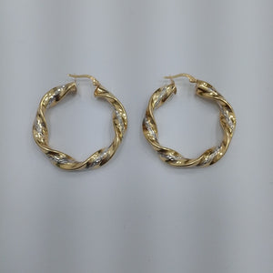 ARRACADAS PAR ORO COMBINADO 14 K 5,00 GRMS (SEMINUEVO)