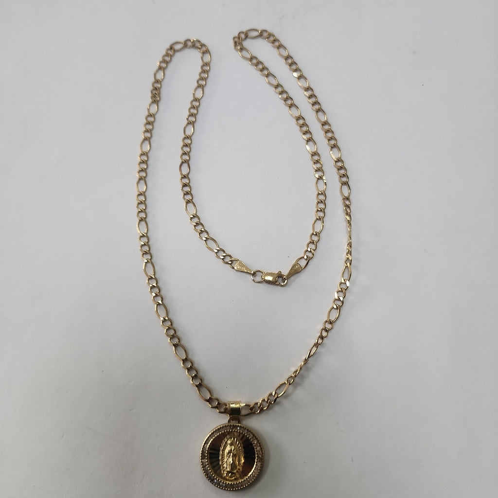 CADENA, MEDALLA RELIGIOSA ORO 10 K 7.7 GRMS (SEMINUEVO)