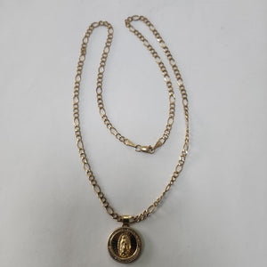 CADENA, MEDALLA RELIGIOSA ORO 10 K 7.7 GRMS (SEMINUEVO)