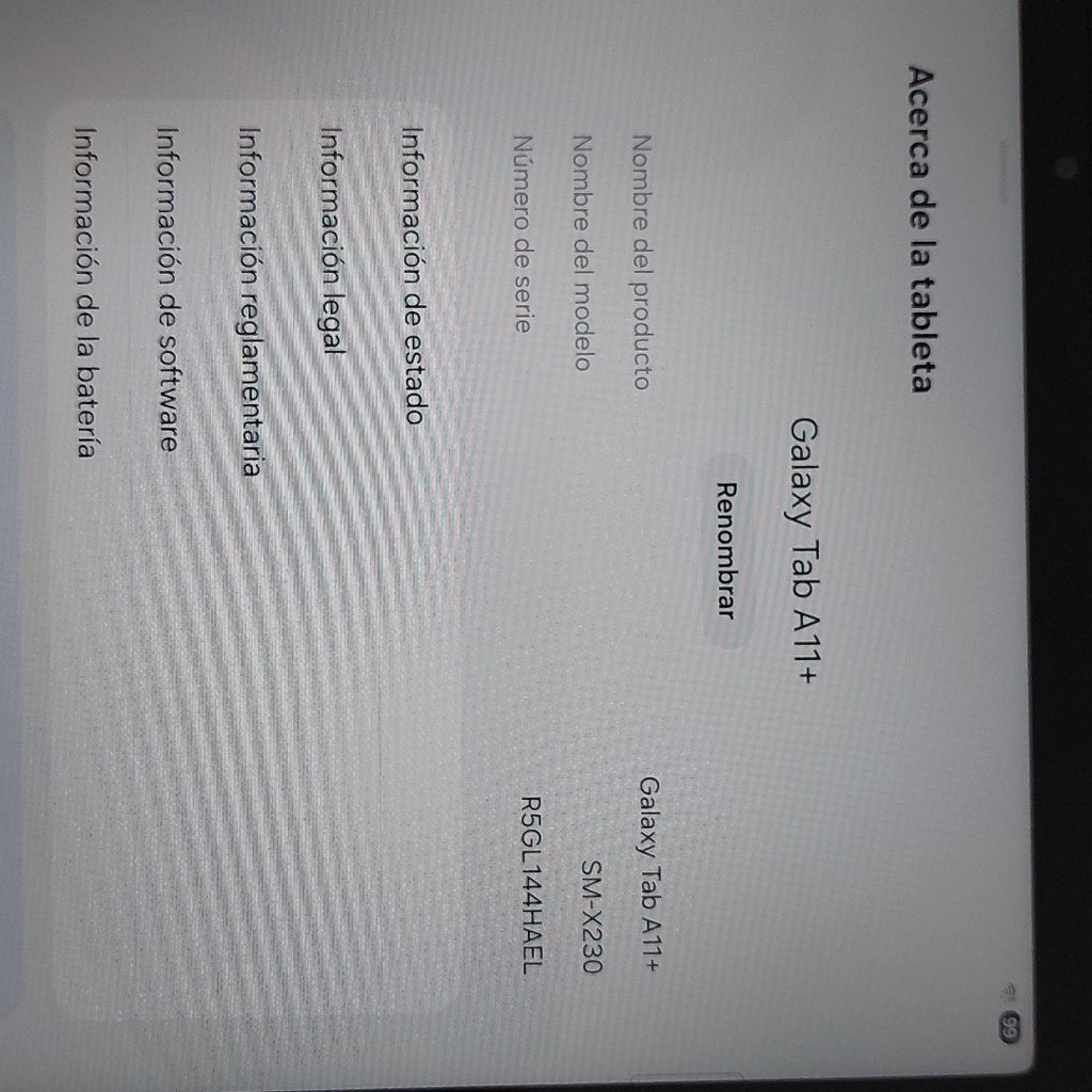 TABLETA SAMSUNG GALAXY TAB A11+ SM-X230 (2025) 128 GB 6 GB RAM (SEMINUEVO)