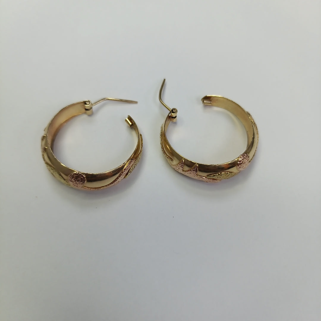 ARRACADAS PAR ORO,ORO COMBINADO 14 K 7,00 GRMS (SEMINUEVO)