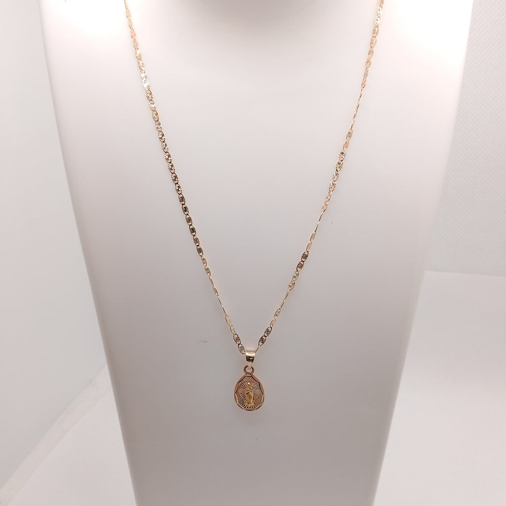 CADENA, MEDALLA RELIGIOSA ORO 10 K 2.2 GRMS (SEMINUEVO)