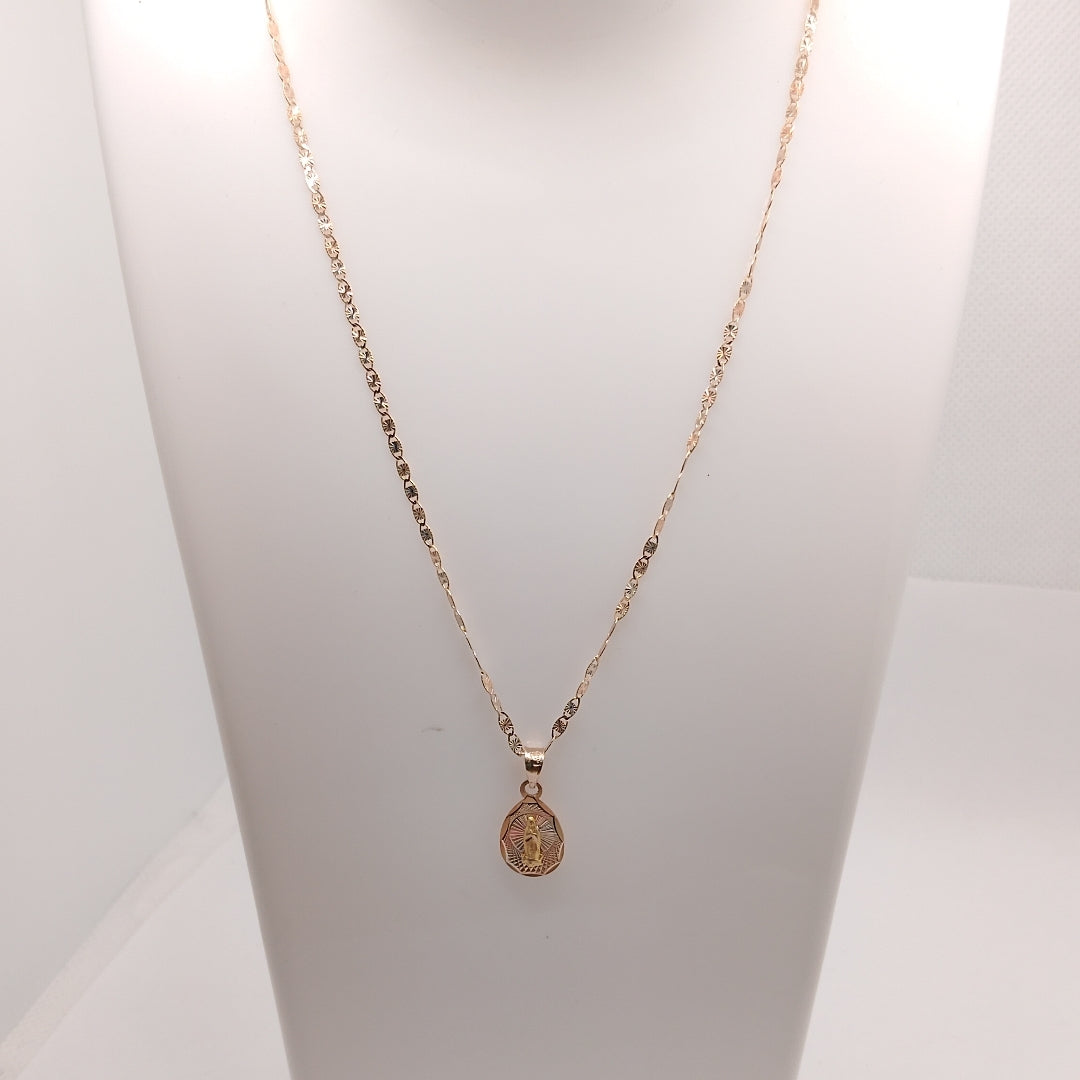 CADENA, MEDALLA RELIGIOSA ORO 10 K 2.2 GRMS (SEMINUEVO)