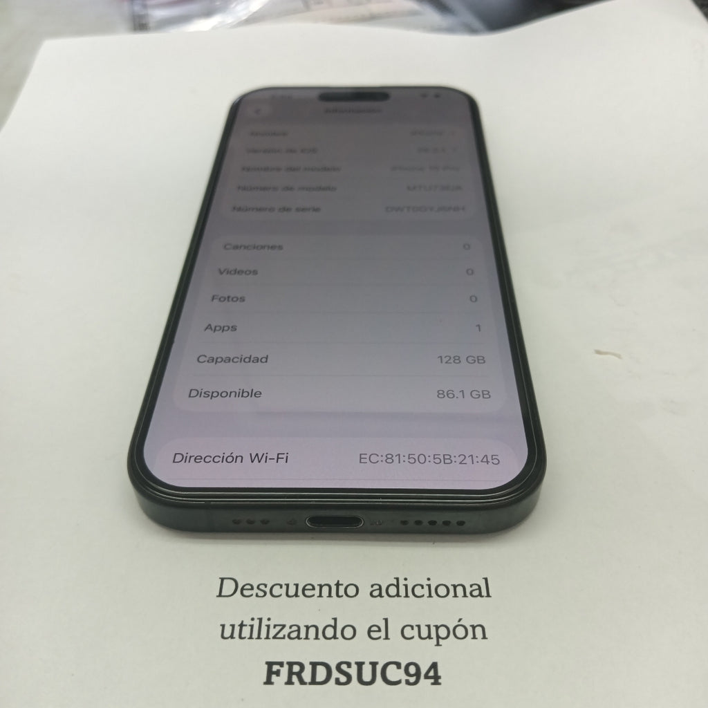 CELULAR APPLE IPHONE 15 PRO A3101 128 GB 8 GB RAM