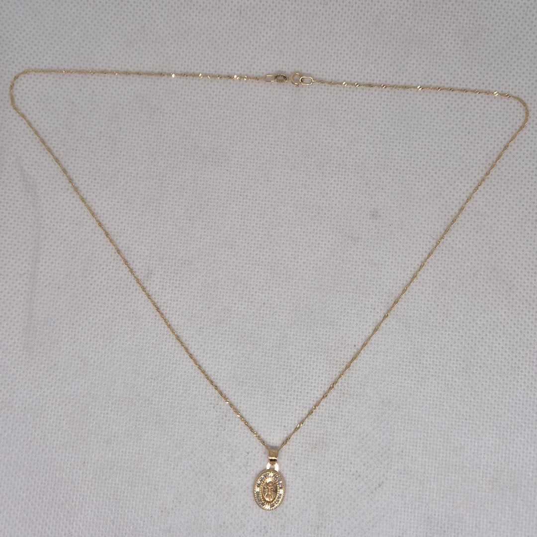 CADENA, MEDALLA RELIGIOSA ORO 10 K 1.2 GRMS (SEMINUEVO)