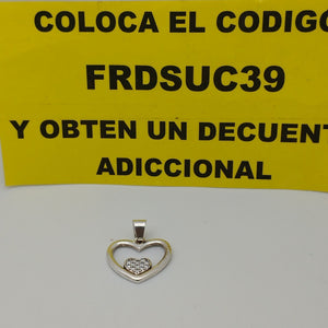 DIJE CORAZON C/CIRCONIAS PLATA .925 2.5 GR (NUEVO)