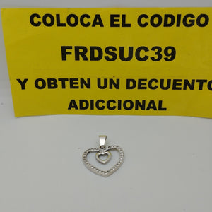 DIJE CORAZON C/CIRCONIAS PLATA .925 2.7 GR (NUEVO)