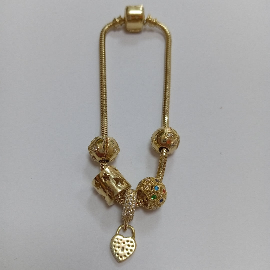 PULSERA CHARM ORO 14K 16.1 (NUEVO)