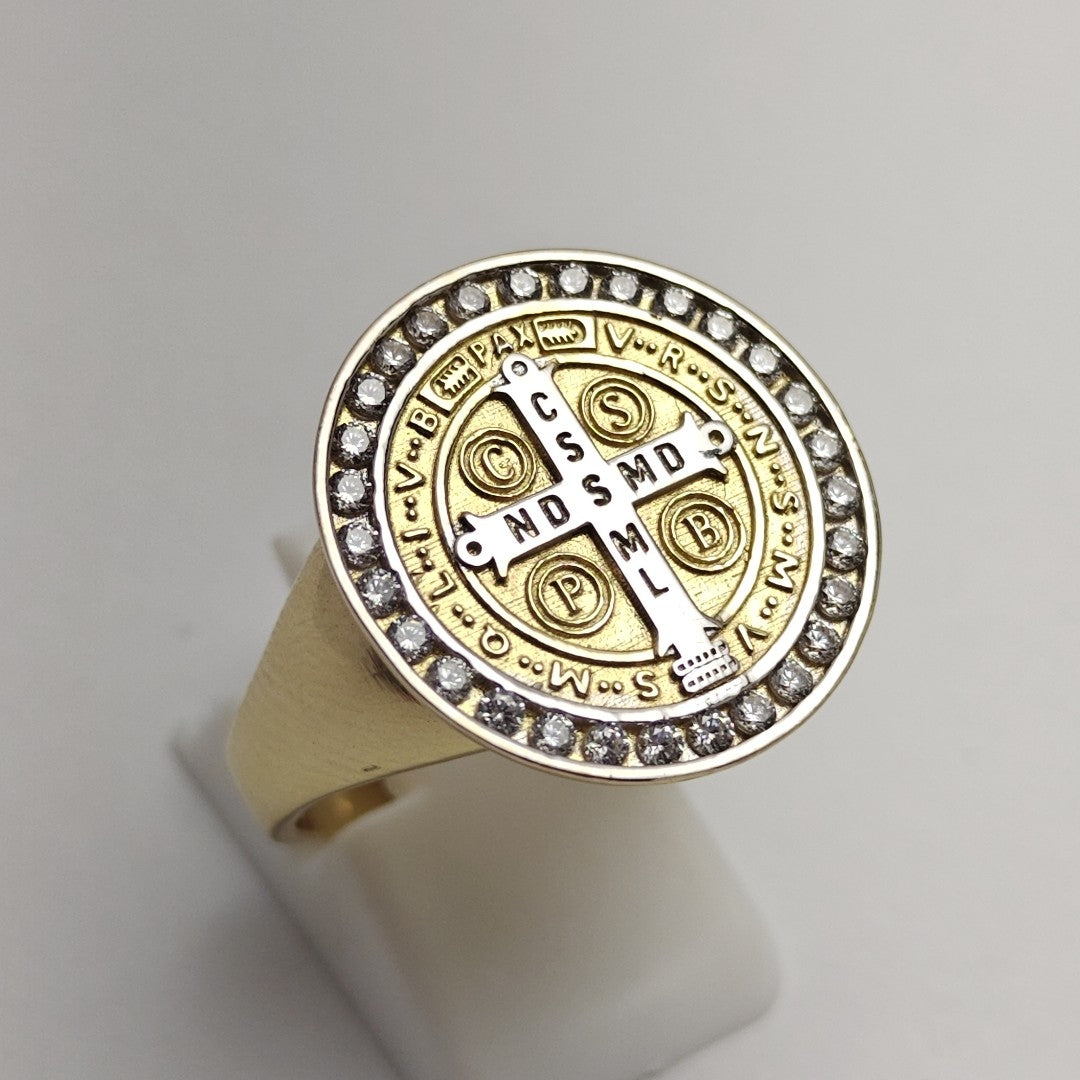 ANILLO ORO COMBINADO 10 K 6.8 GRMS (SEMINUEVO)