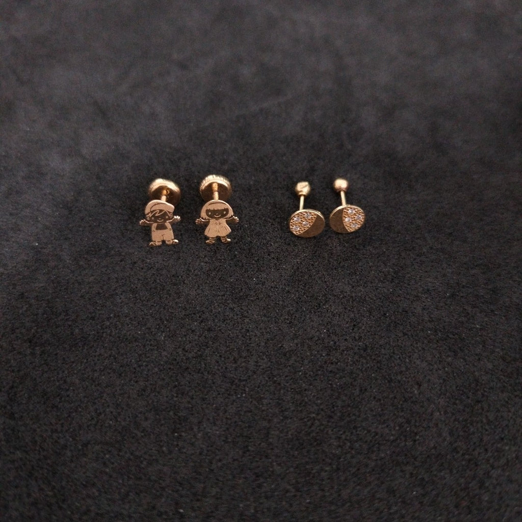 BROQUELES PAR ORO 14 K 0,70 GRMS (SEMINUEVO)