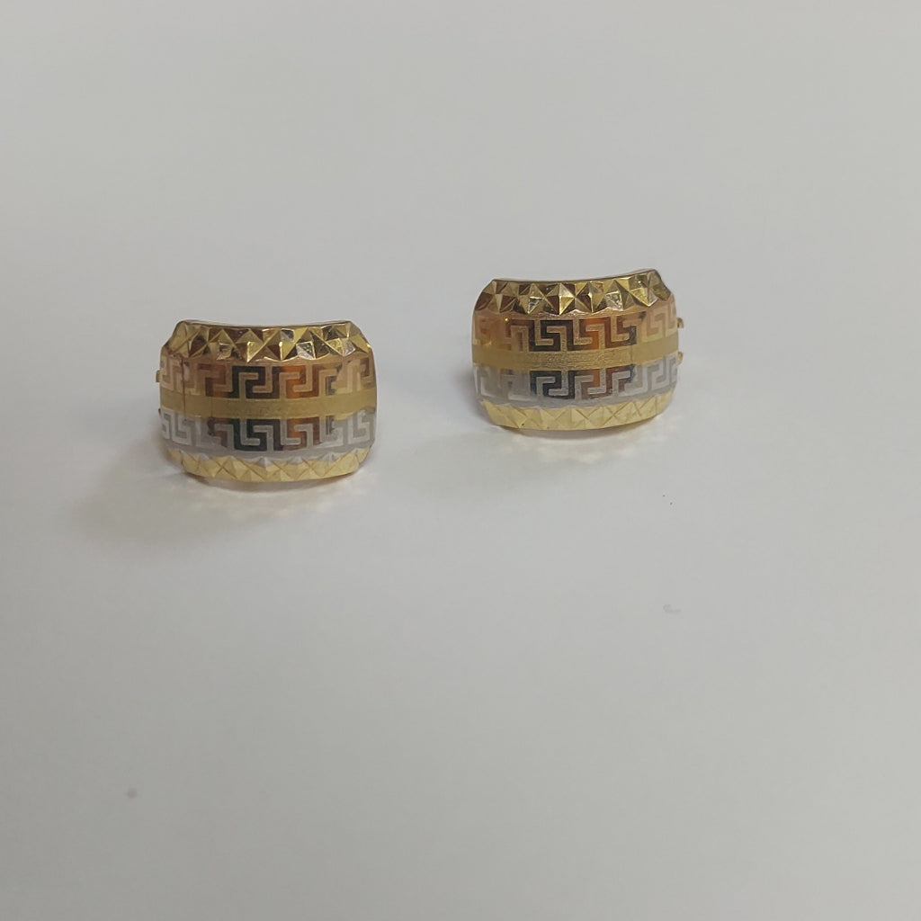 ARRACADAS PAR ORO COMBINADO 14 K 2.9 GRMS (SEMINUEVO)