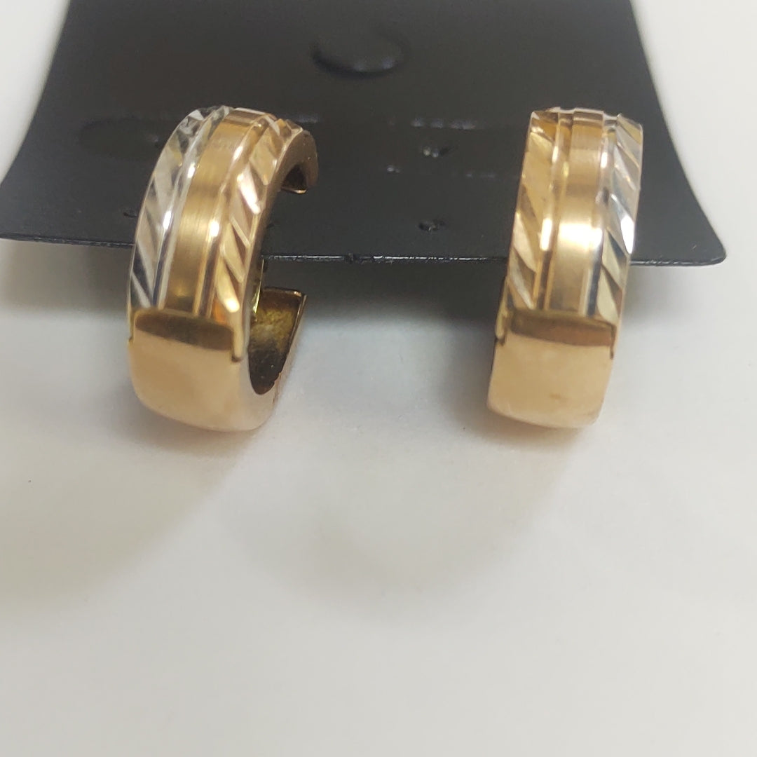 ARRACADAS PAR ORO COMBINADO 14 K 3,10 GRMS (SEMINUEVO)