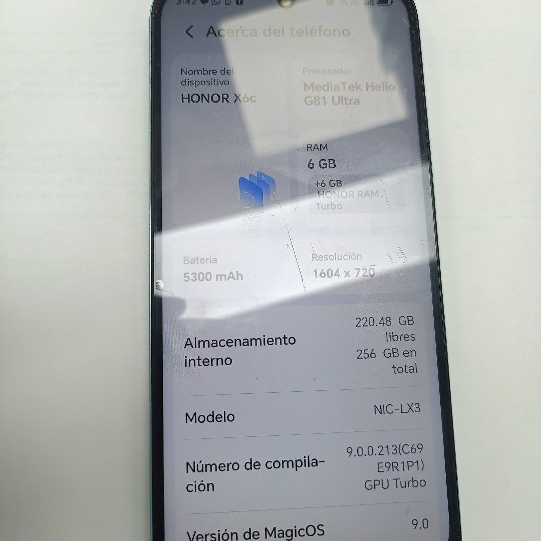 CELULAR HONOR X6C NIC-LX3 (2025) 256 GB 6 GB RAM (SEMINUEVO)