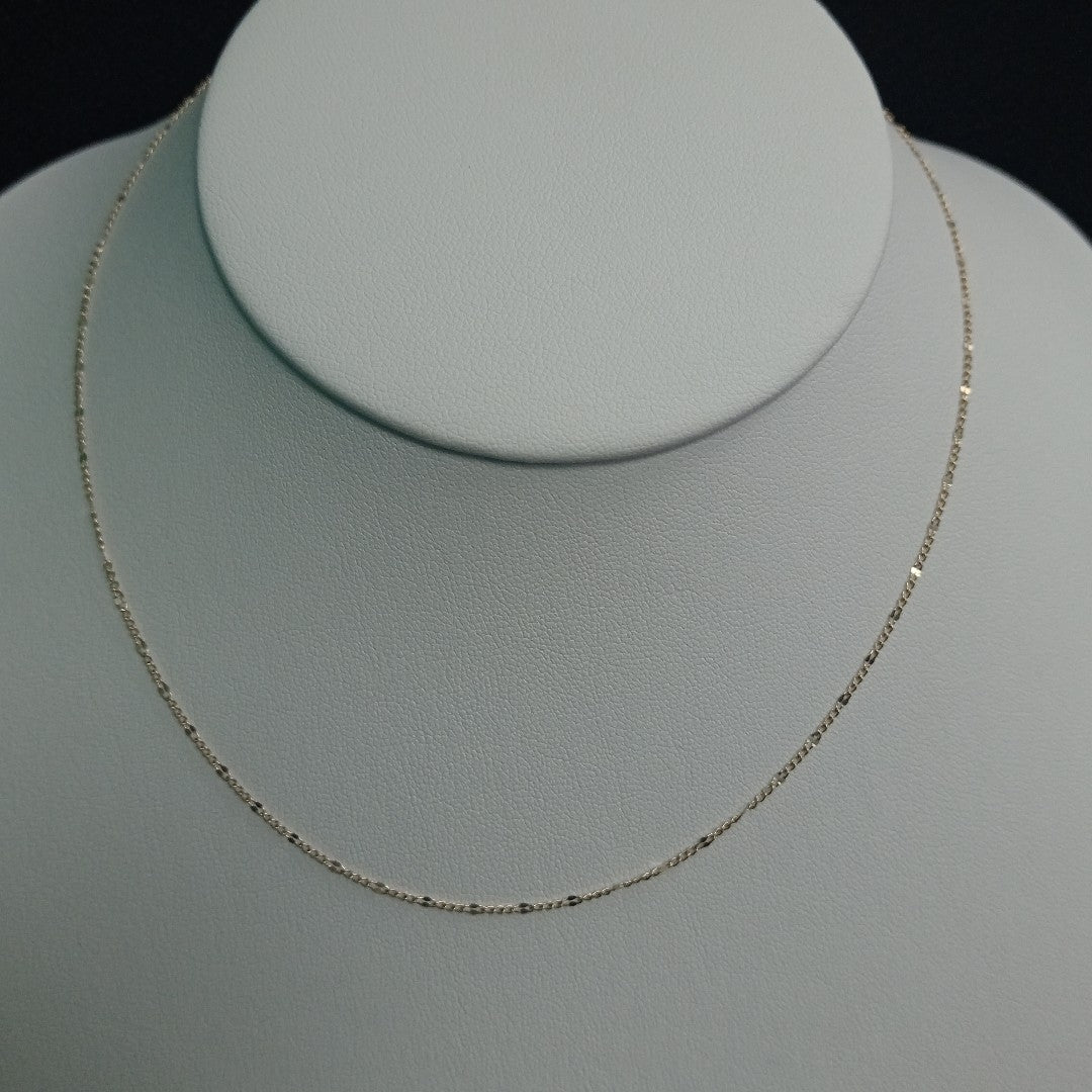 CADENAS TEJIDO FIGARO ORO 10K 40 A 45 CM 1 GR (NUEVO)