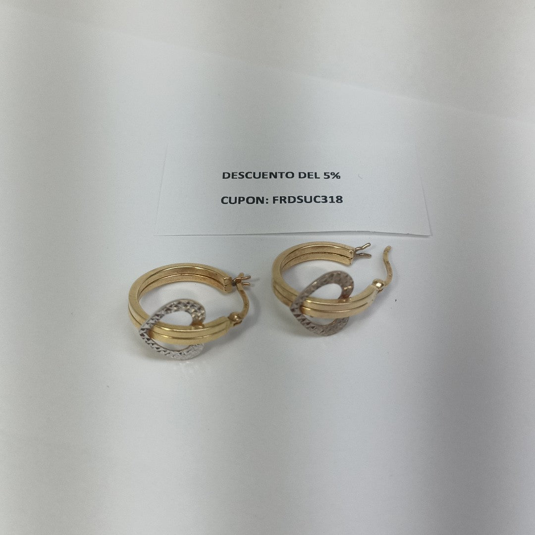 ARRACADAS PAR ORO COMBINADO 14 K 2,60 GRMS (SEMINUEVO)