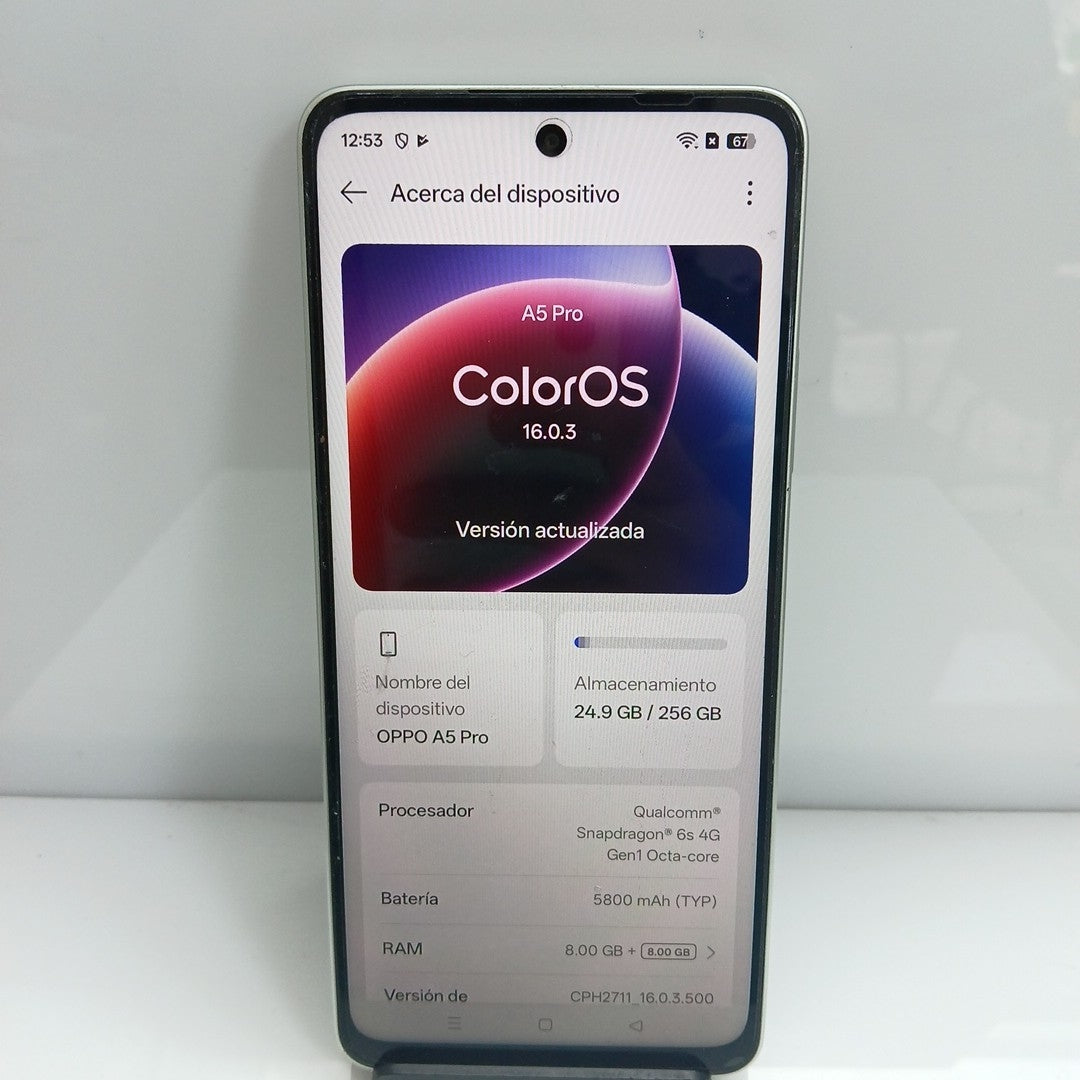 CELULAR OPPO A5 PRO CPH2711 (2025) 256 GB 8 GB RAM (SEMINUEVO)