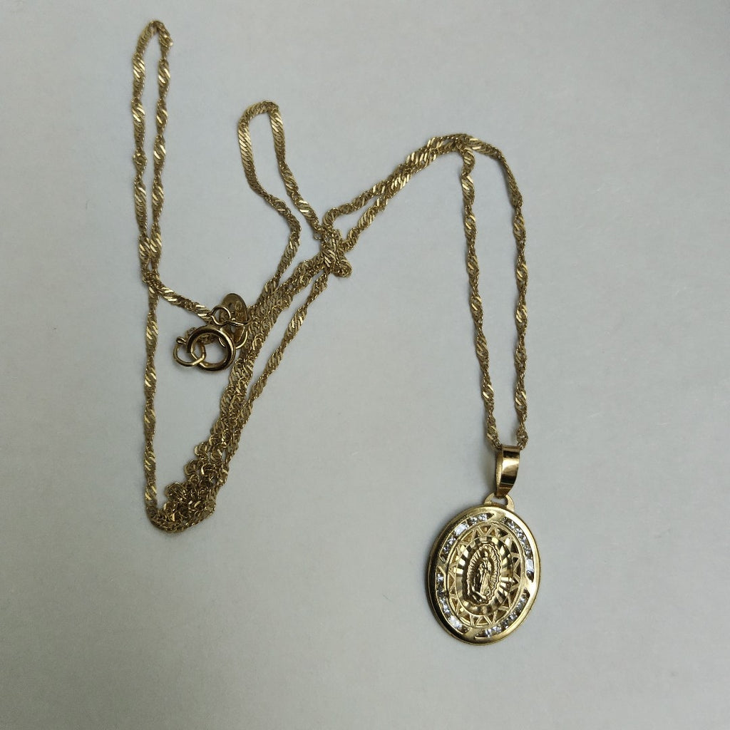 CADENA, MEDALLA RELIGIOSA ORO 10 K 1.8 GRMS (SEMINUEVO)