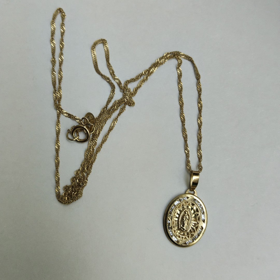 CADENA, MEDALLA RELIGIOSA ORO 10 K 1.8 GRMS (SEMINUEVO)