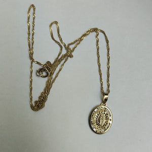 CADENA, MEDALLA RELIGIOSA ORO 10 K 1.8 GRMS (SEMINUEVO)