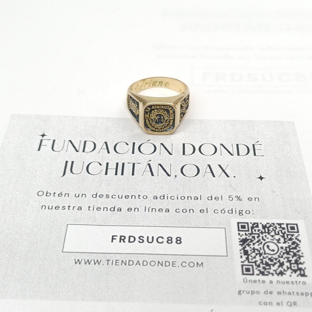 ANILLO DE GRADUACIÓN ORO 10 K 8 GRMS (SEMINUEVO)