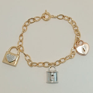 PULSERA ORO COMBINADO 14 K 6.4 GRMS (SEMINUEVO)
