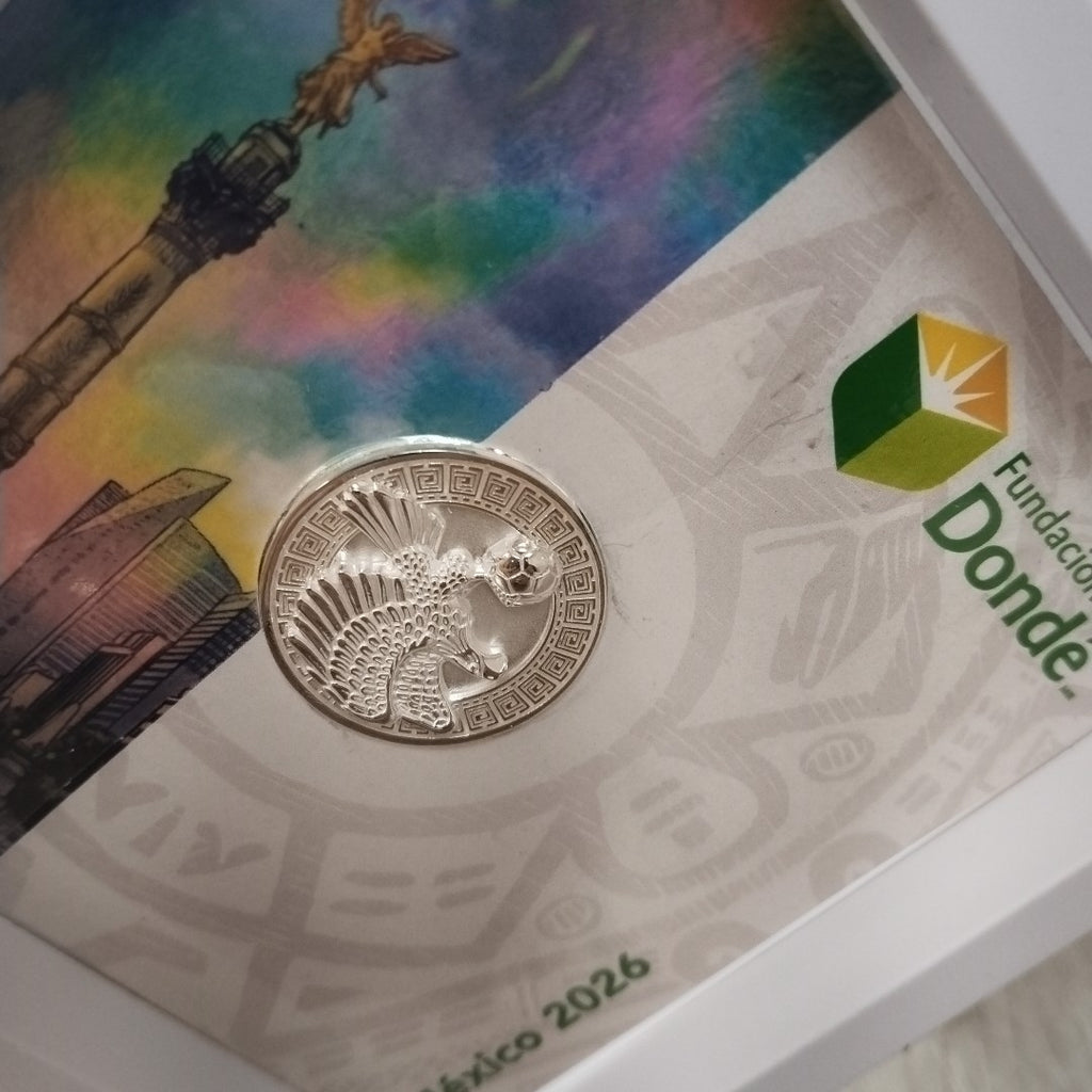 MEDALLA CONMEMORATIVA FRD FÚTBOL MOTIVO ÁGUILA PLATA .925 8.9 GR (NUEVO)