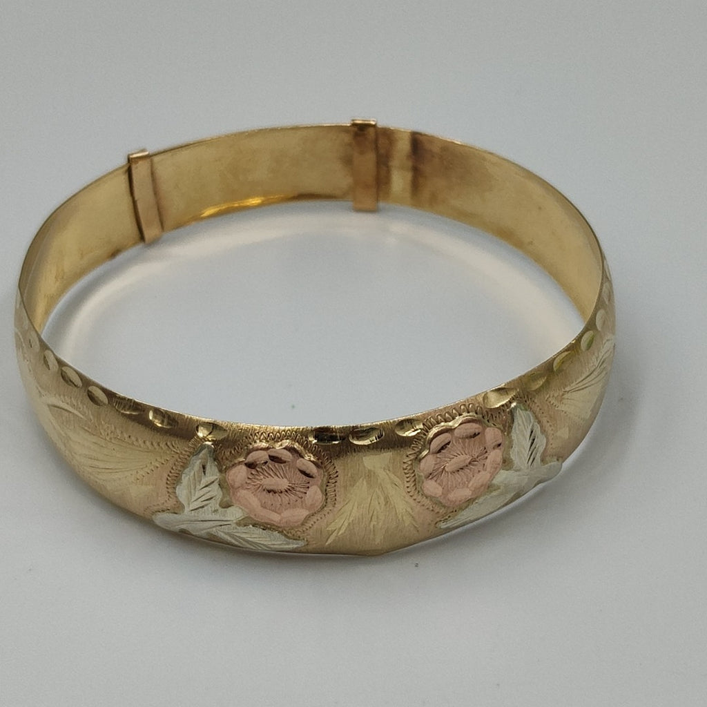 PULSERA RIGIDA ORO,ORO COMBINADO 10 K 10,90 GRMS (SEMINUEVO)