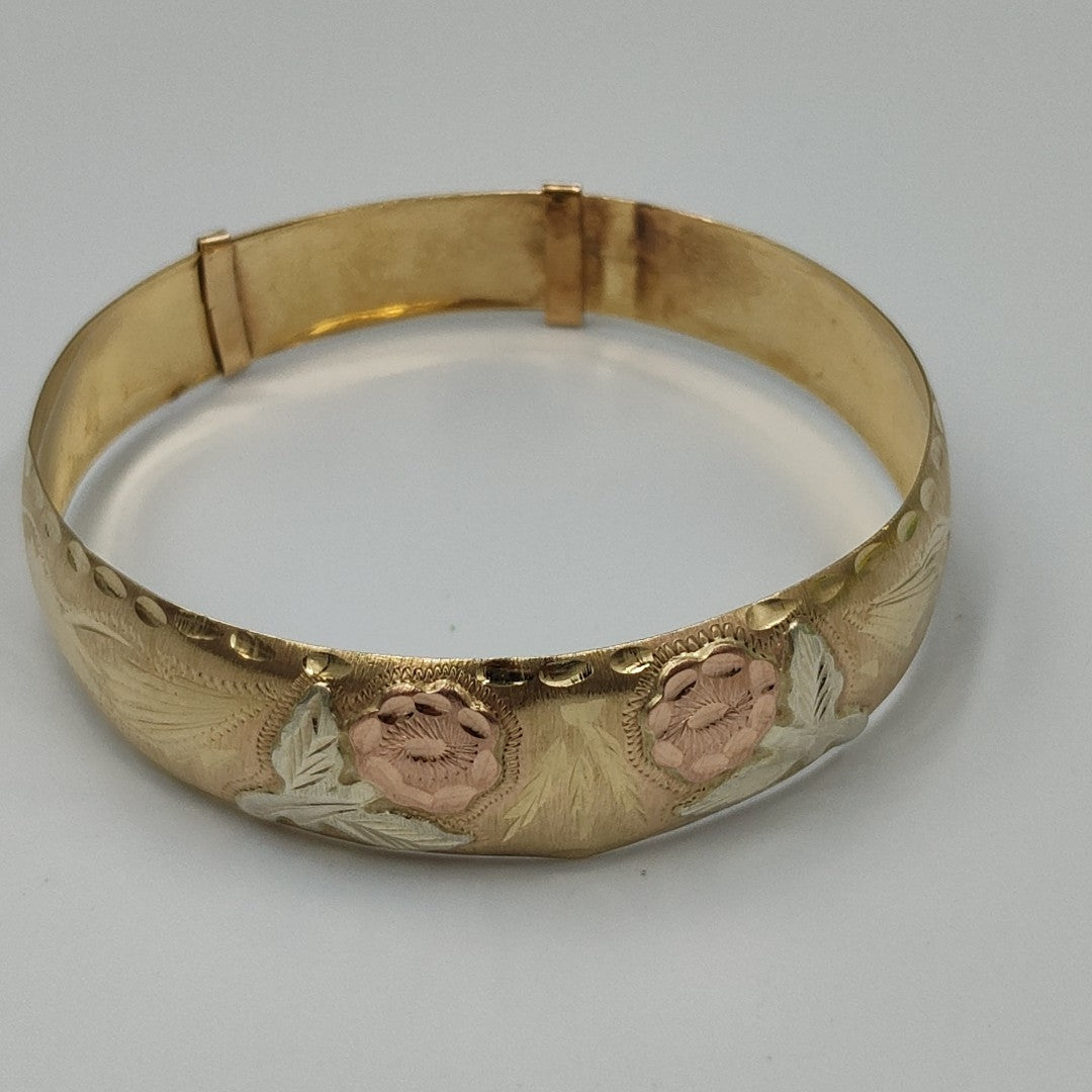 PULSERA RIGIDA ORO,ORO COMBINADO 10 K 10,90 GRMS (SEMINUEVO)